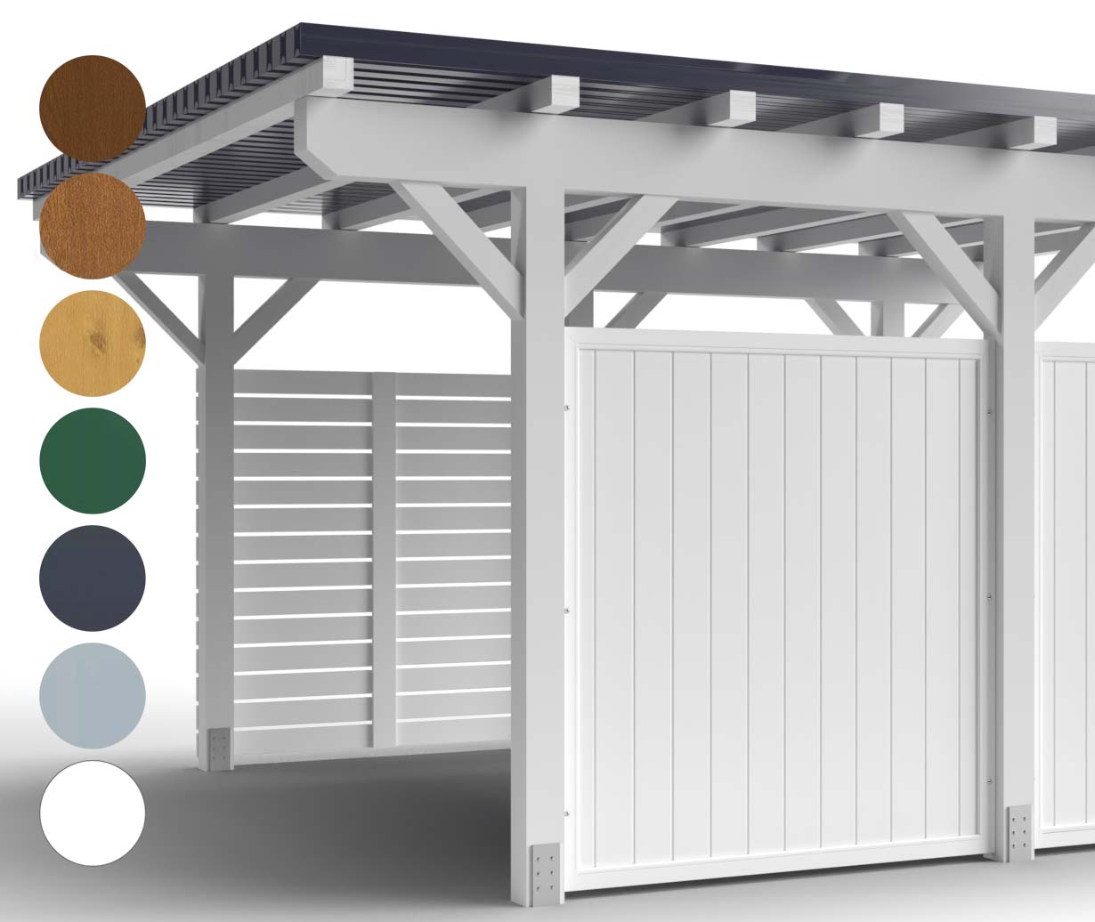Carport Seitenwand in Weiß Höhe 250 cm