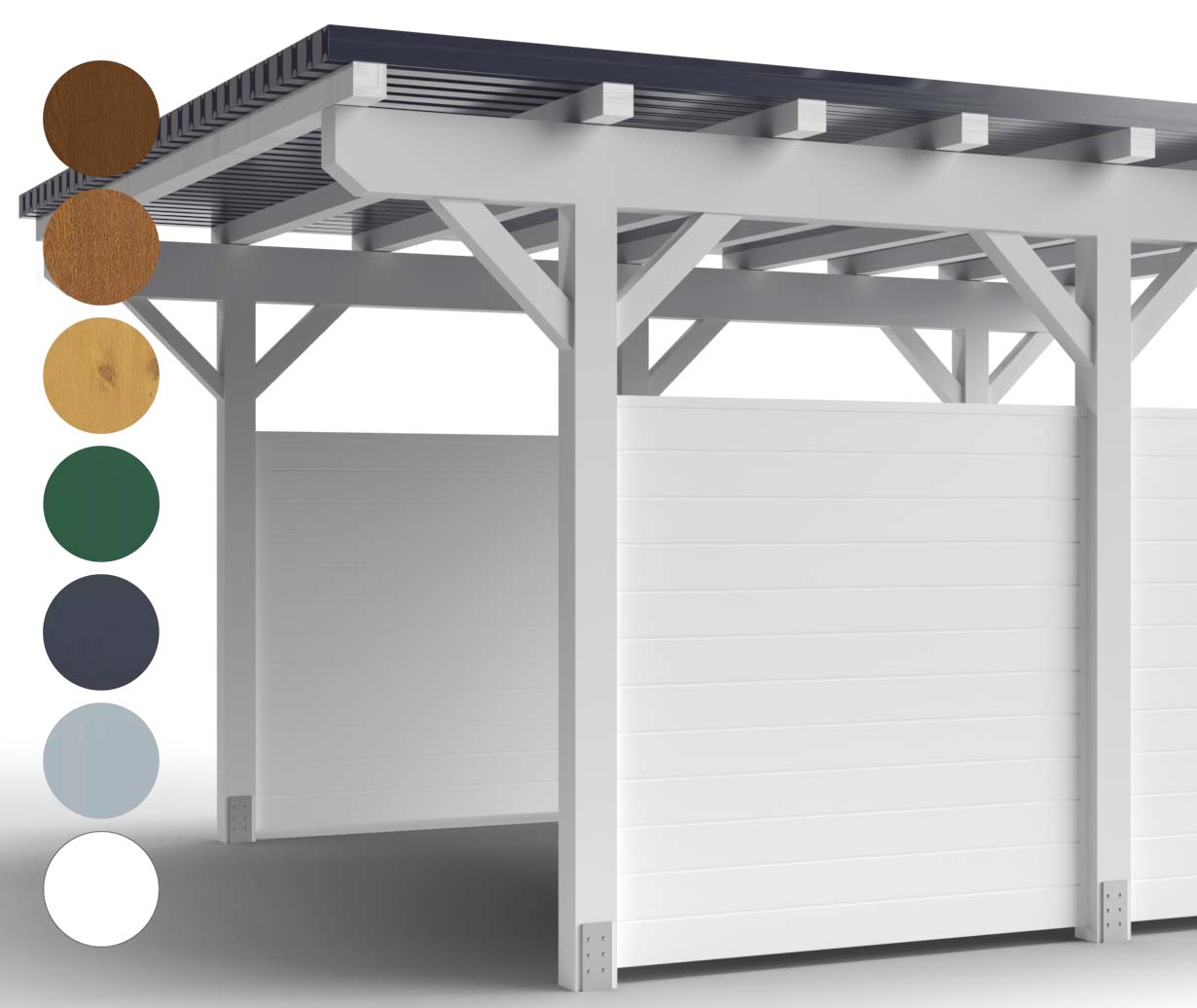 Carport Seitenwand in Weiß