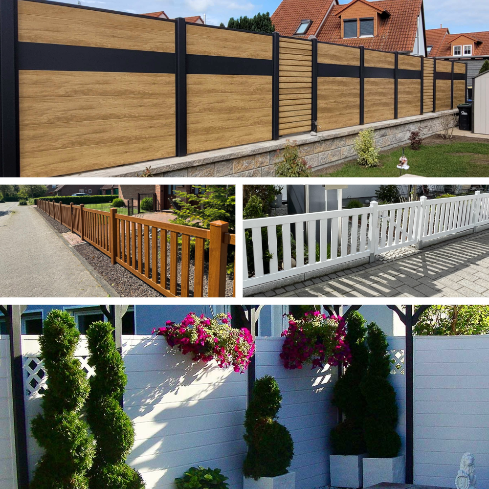 WPC Gartenzaun Vorgarten Weiß Rahmenzaun