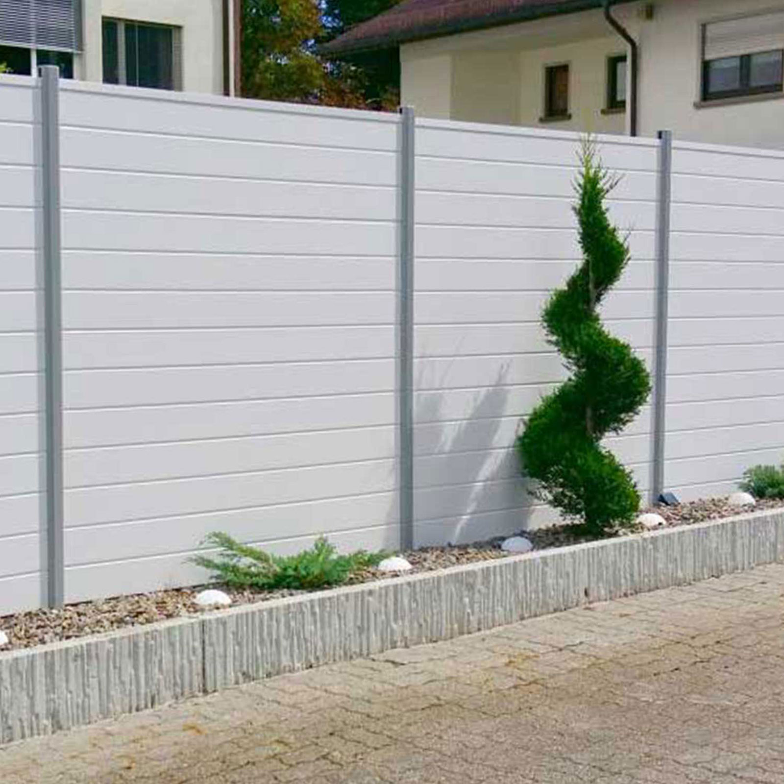 Kunststoffzaun Kunststoffzäune Holz-Optik 