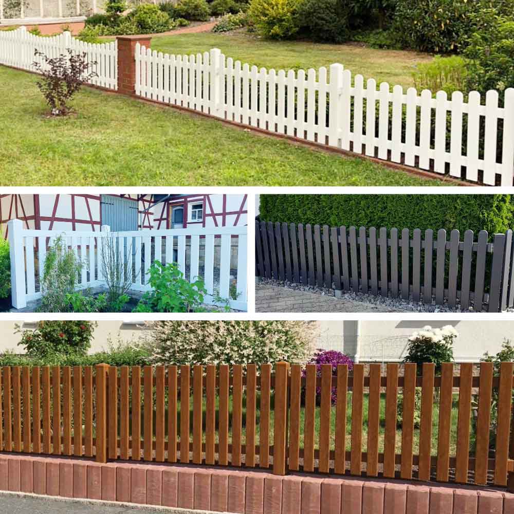 WPC Gartenzaun Vorgarten Weiß Rahmenzaun