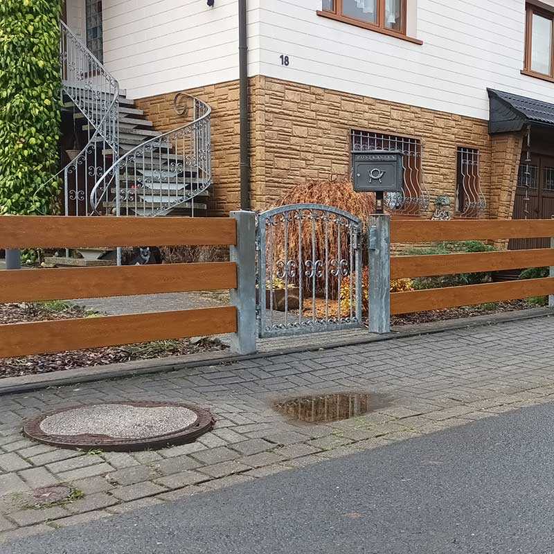 Querlattenzaun in Golden Oak