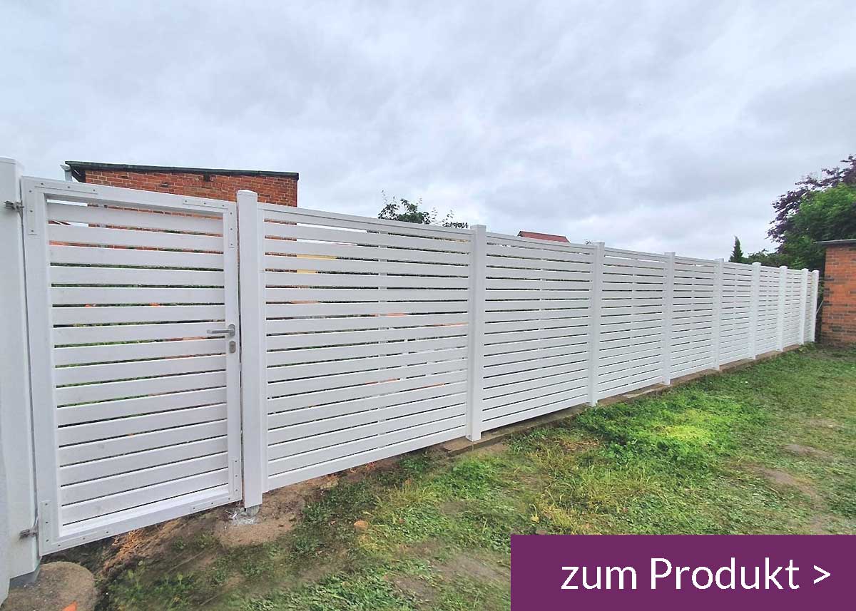 Sichtschutzzaun im Rhombus im Garten in Weiß | Sichtschutzideen