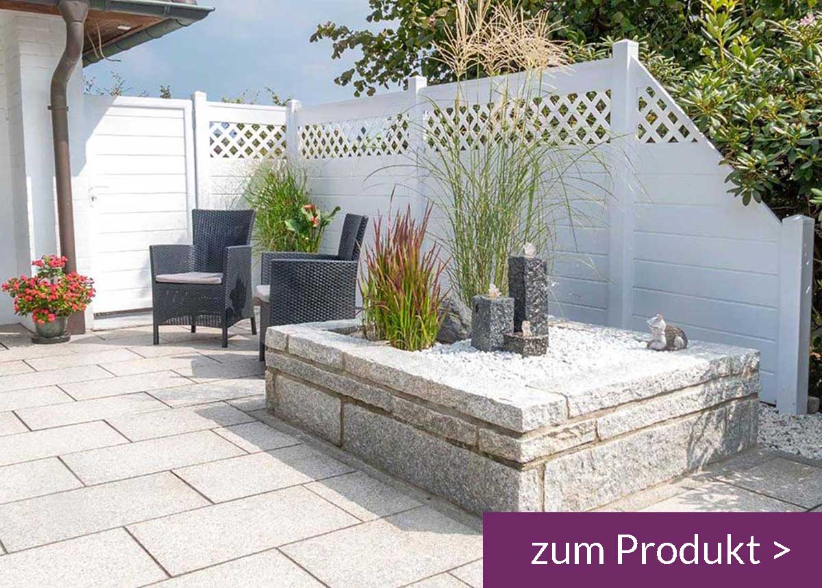 Sichtschutz Weiß Garten Idee Steingarten