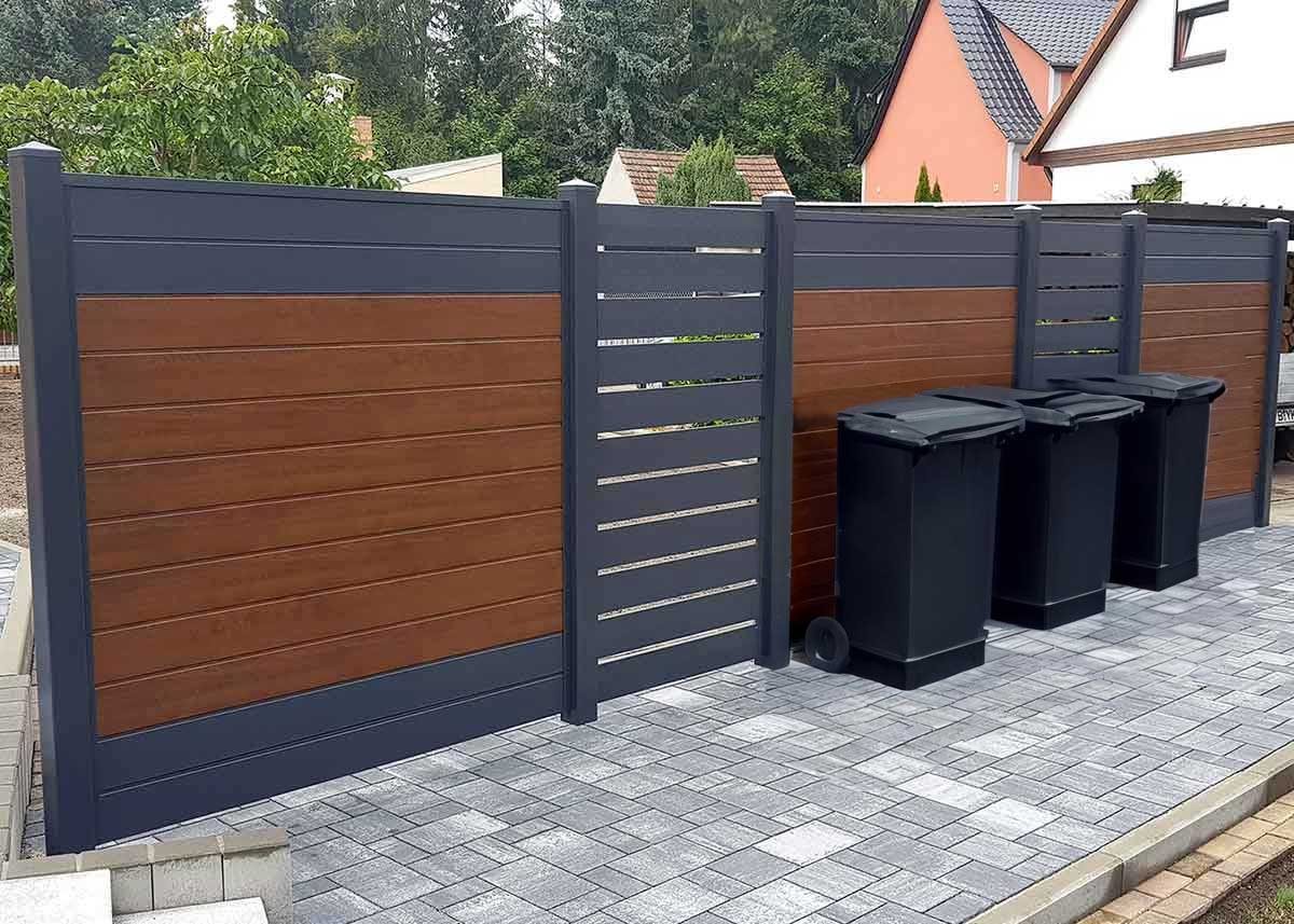 Mülltonnenverkleidung Sichtschutz Mülltonne Holzoptik Fichte PVC
