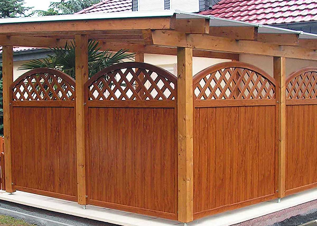 Mülltonnenverkleidung Sichtschutz Mülltonne Holzoptik Eiche Golden OakPVC