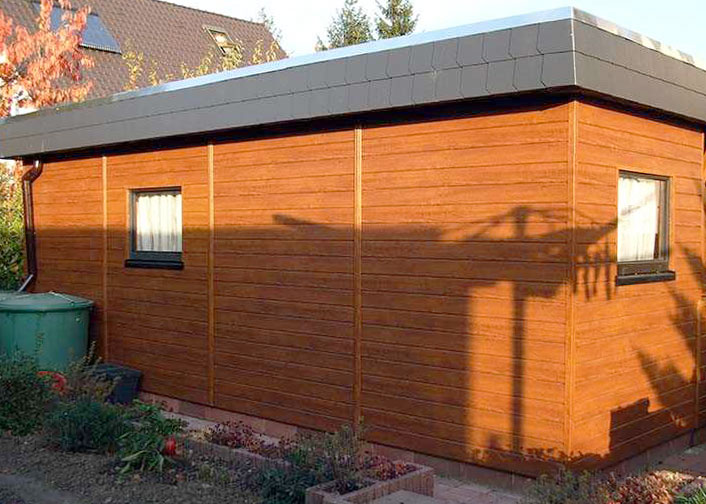 Außenpaneele aus hochwertigen Qualitäts-Kunststoff, nie mehr streichen, in Holzoptik