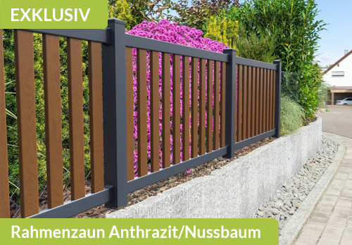 Sichtschutzzaun der Baureihe Ecoline mit Spaltsichtschutz in Moosgrün aus Kunststoff