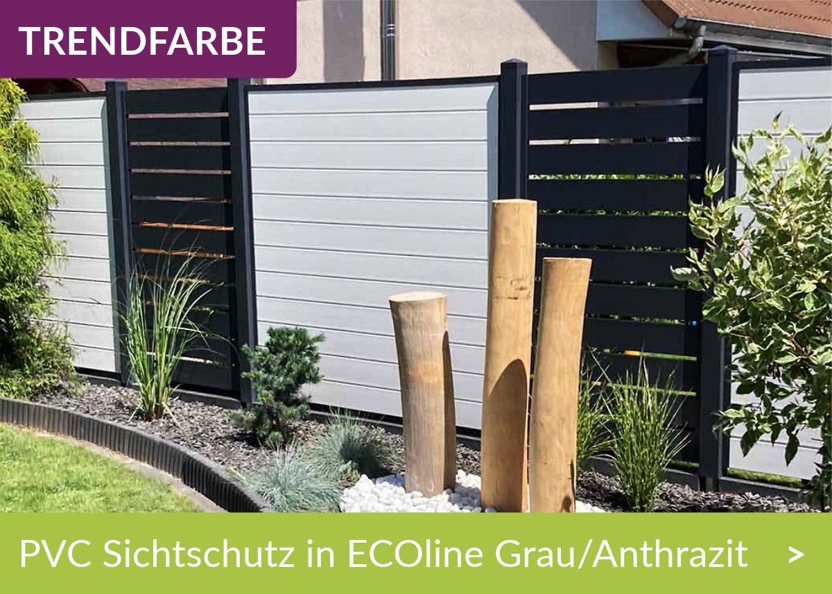 Sichtschutz Kunststoff PVC Grau Anthrazit Ecoline