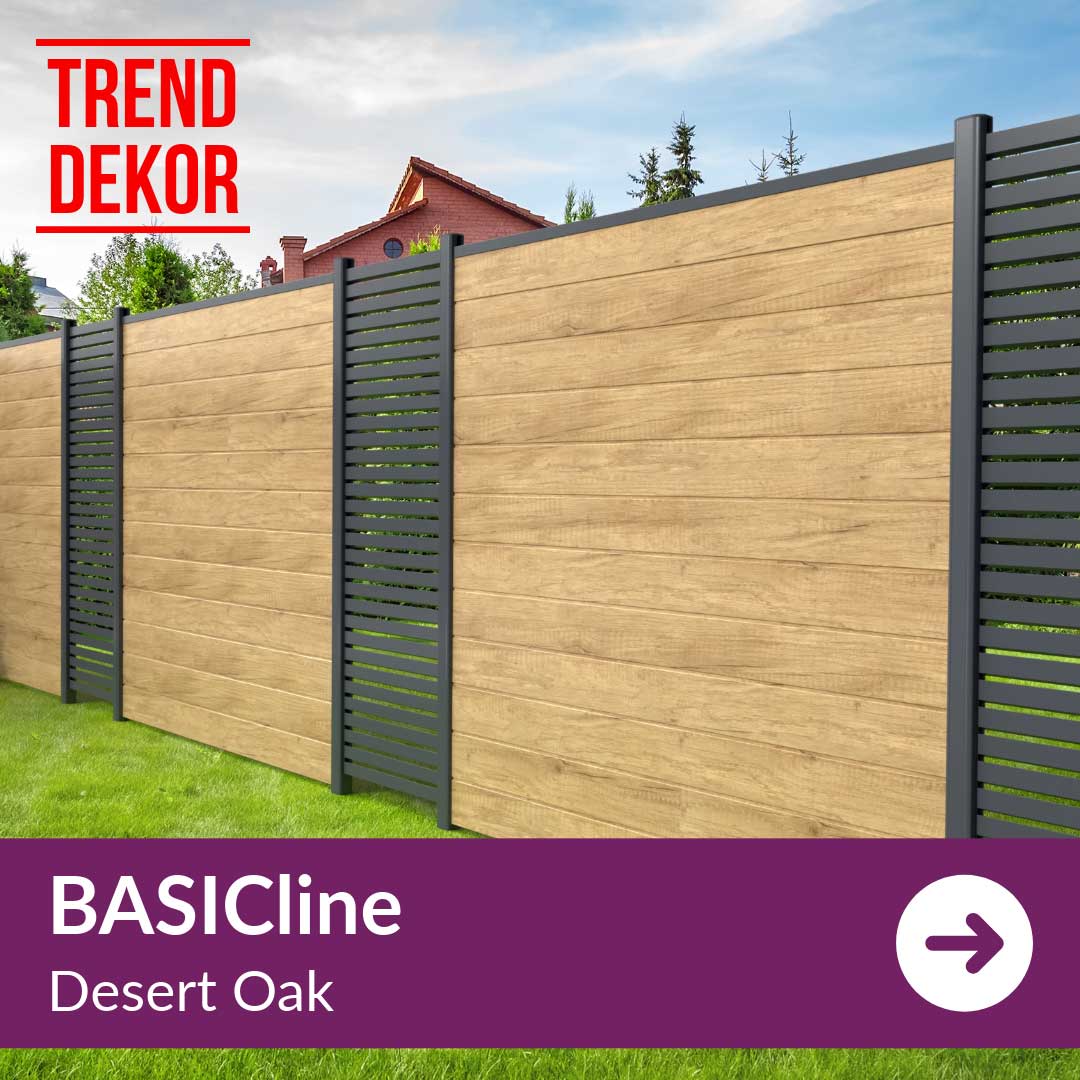 Sichtschutzzaun Kunststoff - BASICline Desert Oak