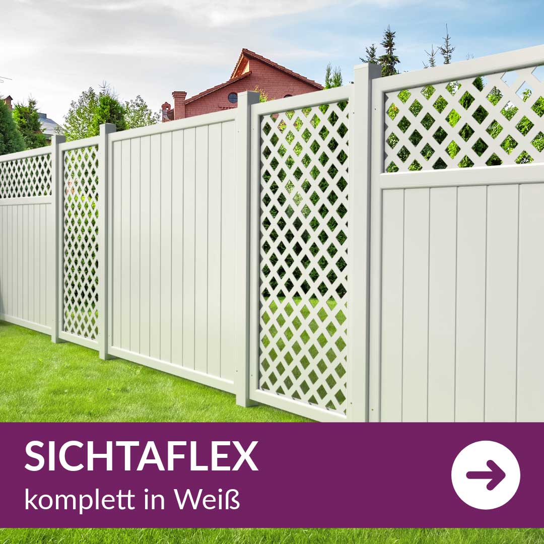 Sichtschutzzaun Kunststoff - SICHTAFLEX weiß