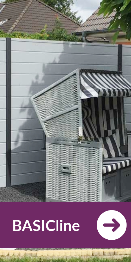 Sichtschutzzaun Kunststoff - BASICline Grau