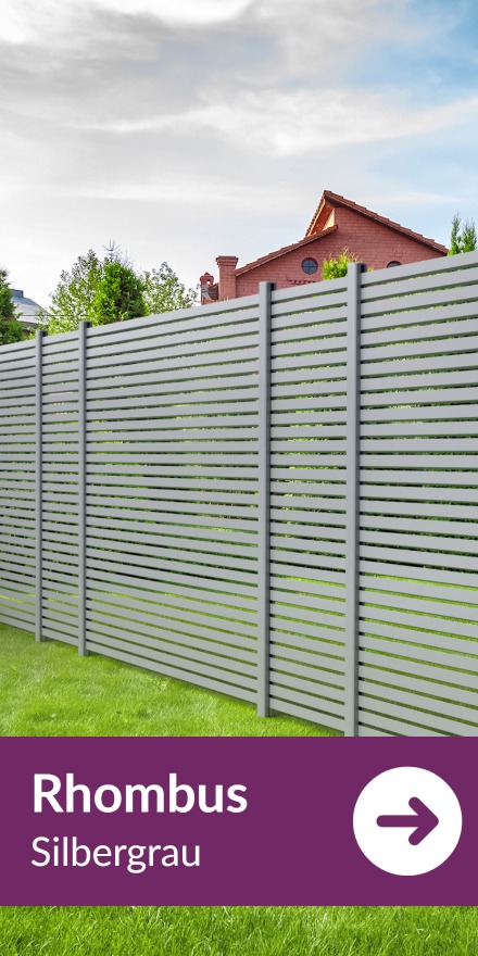 Sichtschutzzaun Kunststoff - BASICline Rhombus Grau