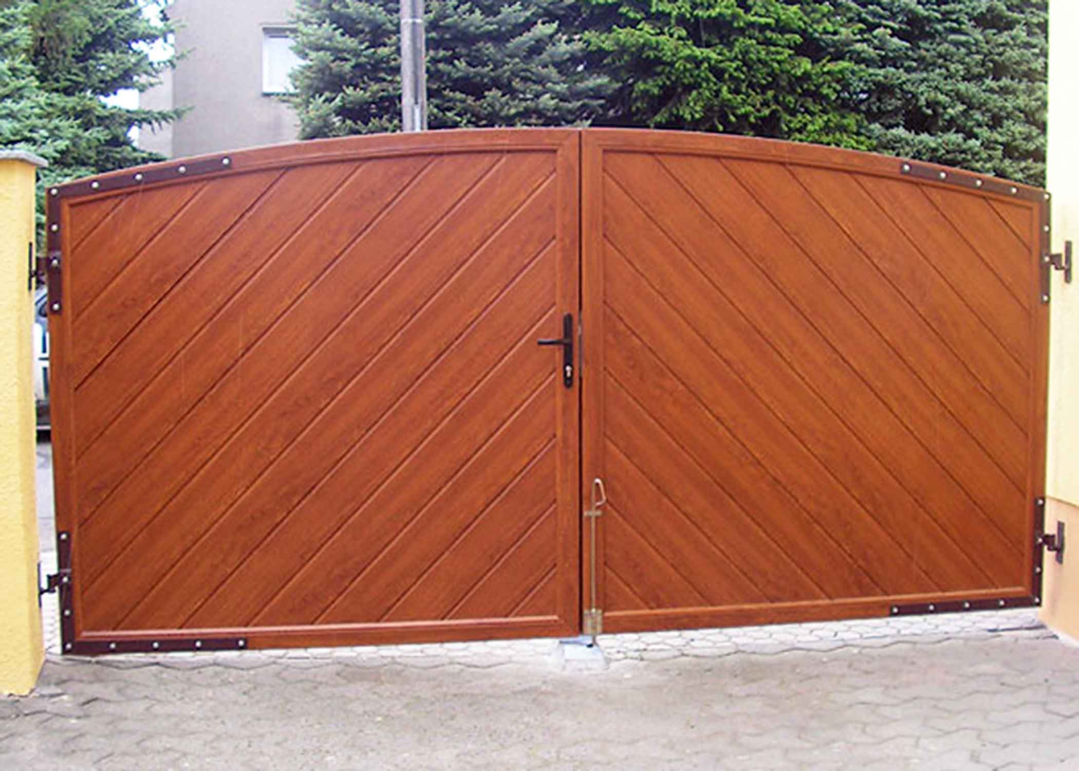 SICHTAFLEX - Tor in echter Holzoptik Sichtschutzzaun aus Kunststoff PVC in täuschend echter Holzoptik Golden Oak Sichtschutztor Hoftor
