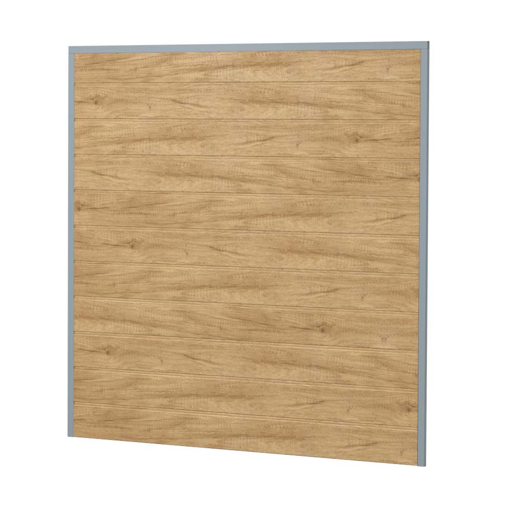 Sichtschutz Ecoline Kunststoff 180cm dicht Silbergrau-Desert Oak