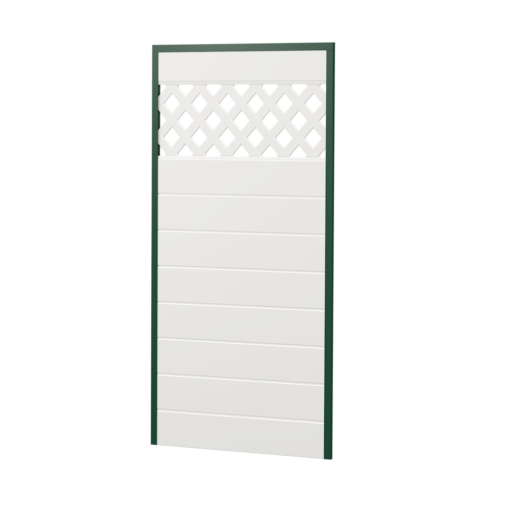 Sichtschutz Ecoline Kunststoff 90cm Rankgitter Moosgrün-Weiß