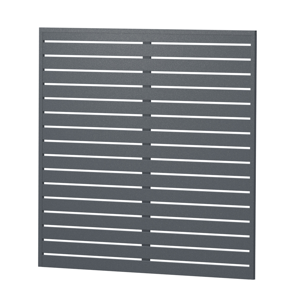 Querlattenzaun Kunststoff 180cm Aluminium Optik
