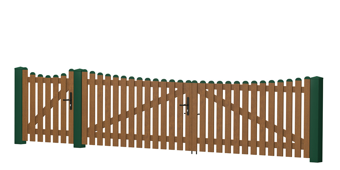 Gartentor_Gerade_PVC-Kunststoff_Goldenoak_Moosgruen
