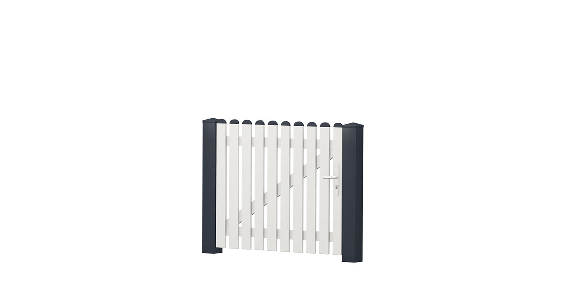 Gartenpforte_Gerade_PVC-Kunststoff_ Weiß - Anthrazit