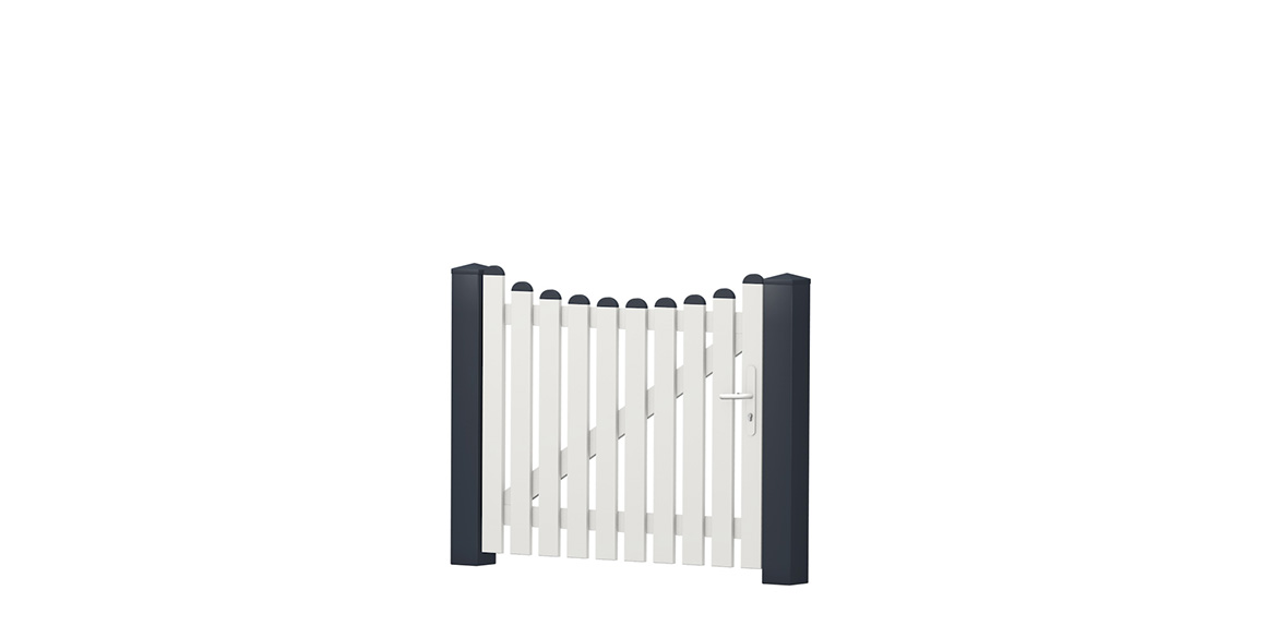 Gartenpforte_Unterbogen_PVC-Kunststoff_Weiß - Anthrazit