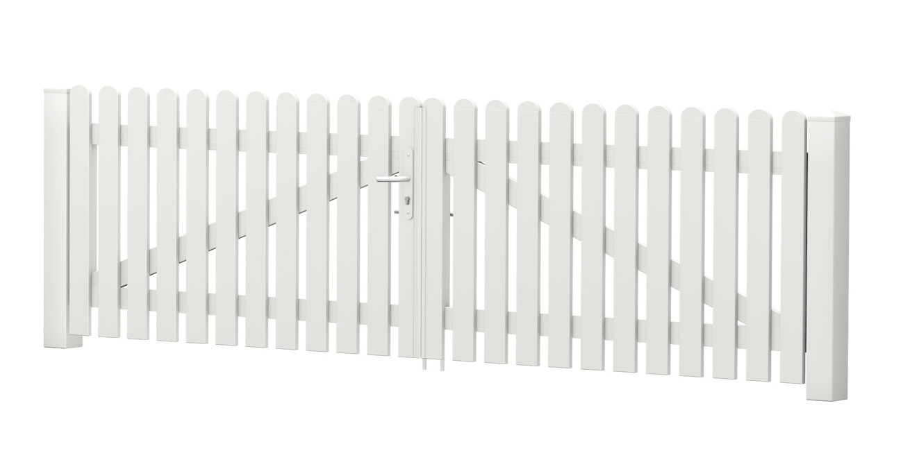 Gartentor_Gerade_PVC-Kunststoff_Silbergrau