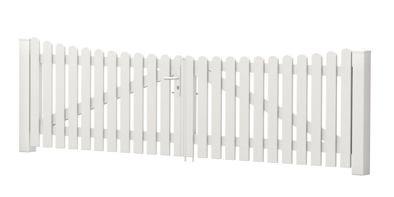 Gartentor Unterbogen PVC-Kunststoff Weiß