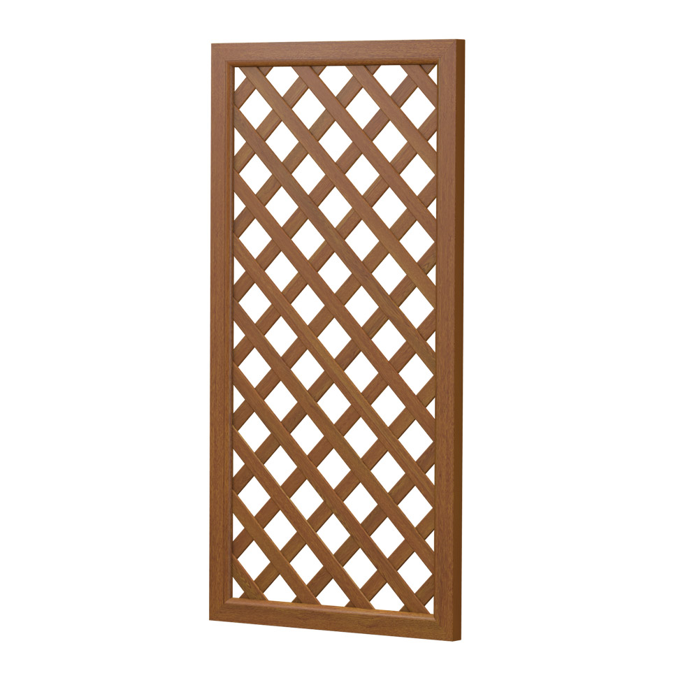 Sichtschutz Element Kunststoff Gerade Rankgitter komplett 90cm Golden Oak