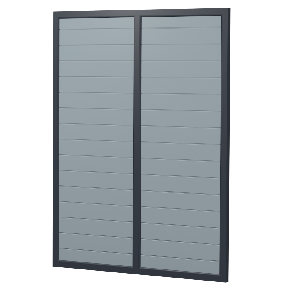 Sichtschutz Element Kunststoff Dicht mit Kämpfer 200cm Silbergrau Anthrazit