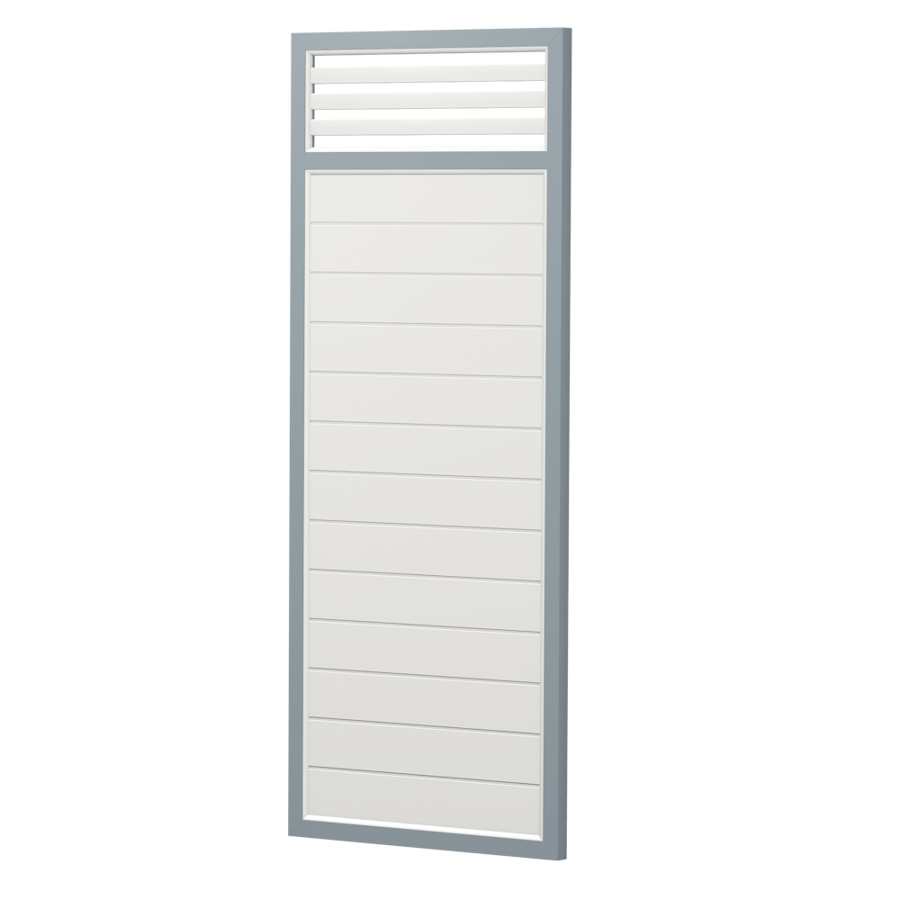 Sichtschutz Element Kunststoff Rhombusgitter 100cm Weiß Silbergrau
