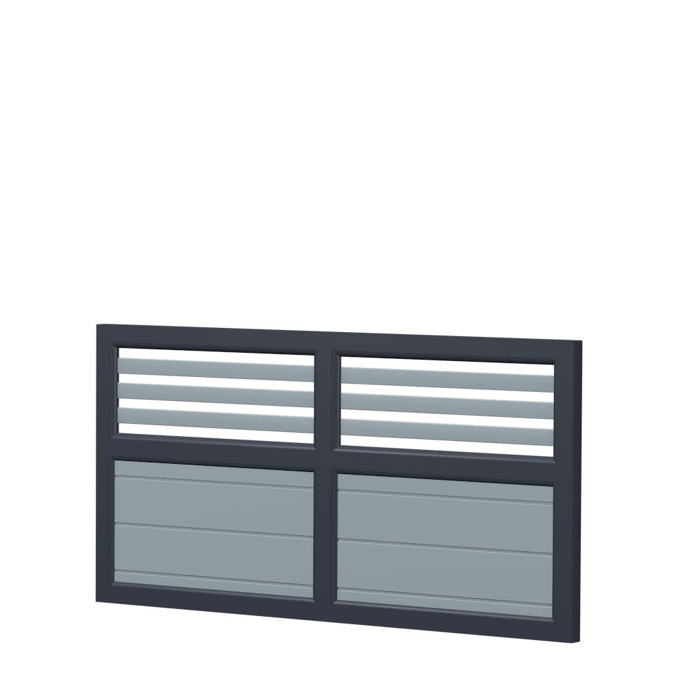 Sichtschutz Element Kunststoff Design Rankgitter mit Kämpfer 90cm Grau Anthrazit