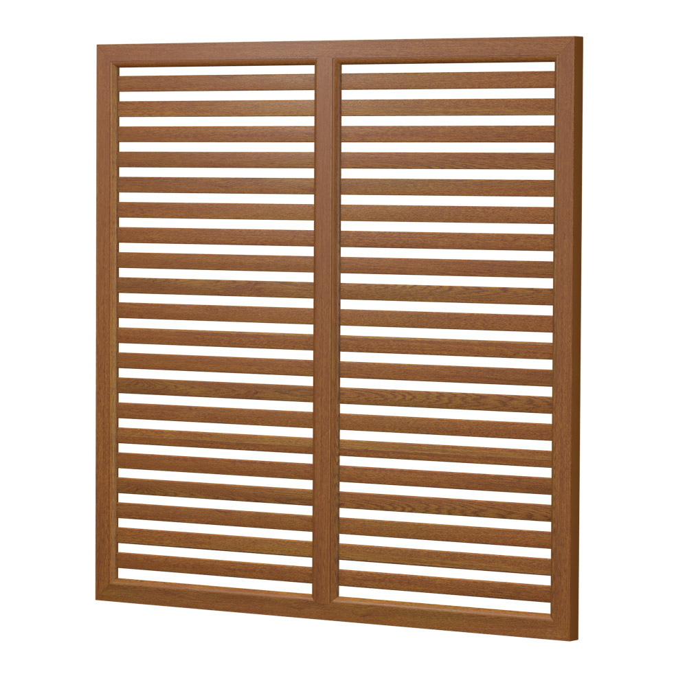 Sichtschutz Element Kunststoff Rankgitter komplett mit Kämpfer 180cm Golden Oak