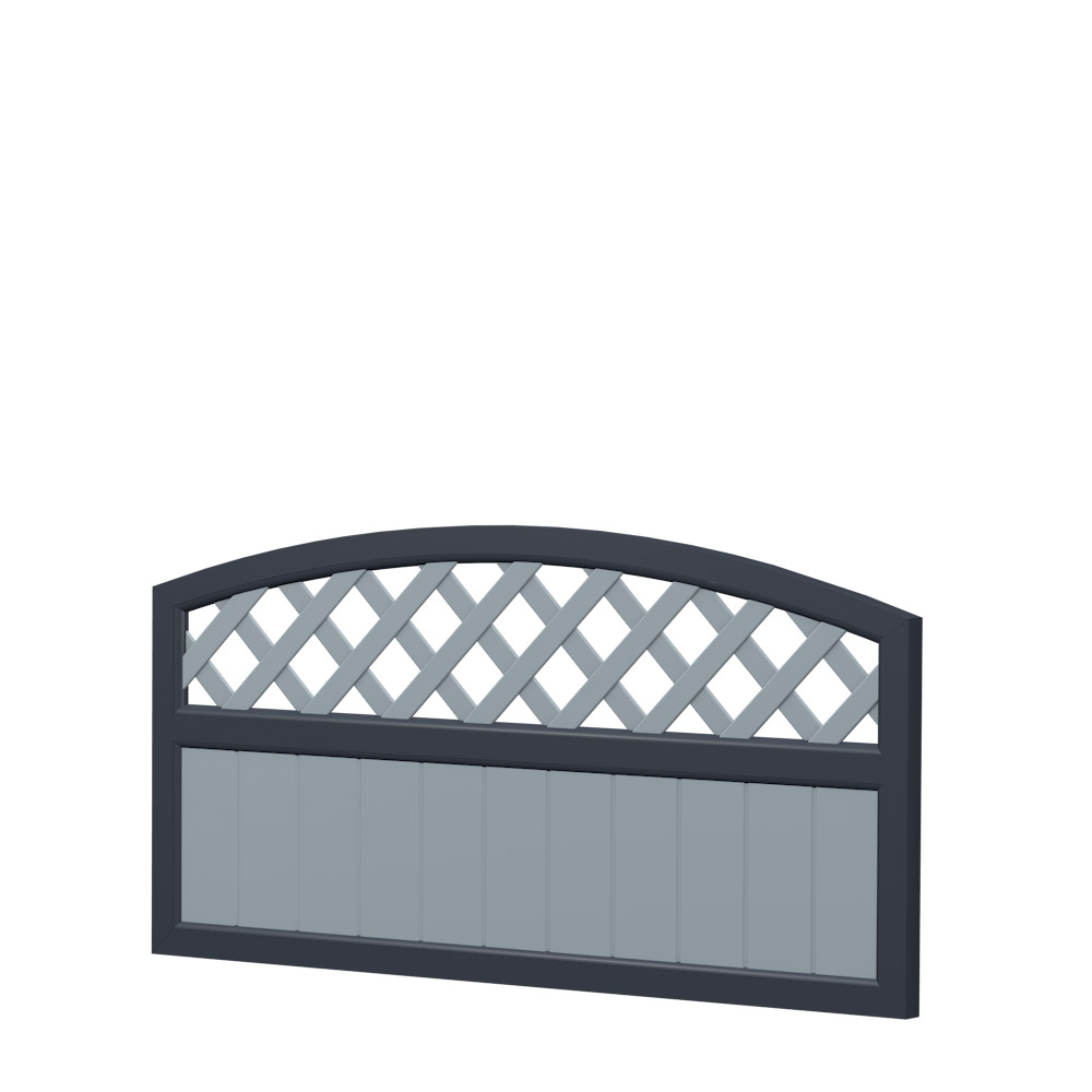 Sichtschutz Element Oberbogen Rangitter 90cm Grau Anthrazit