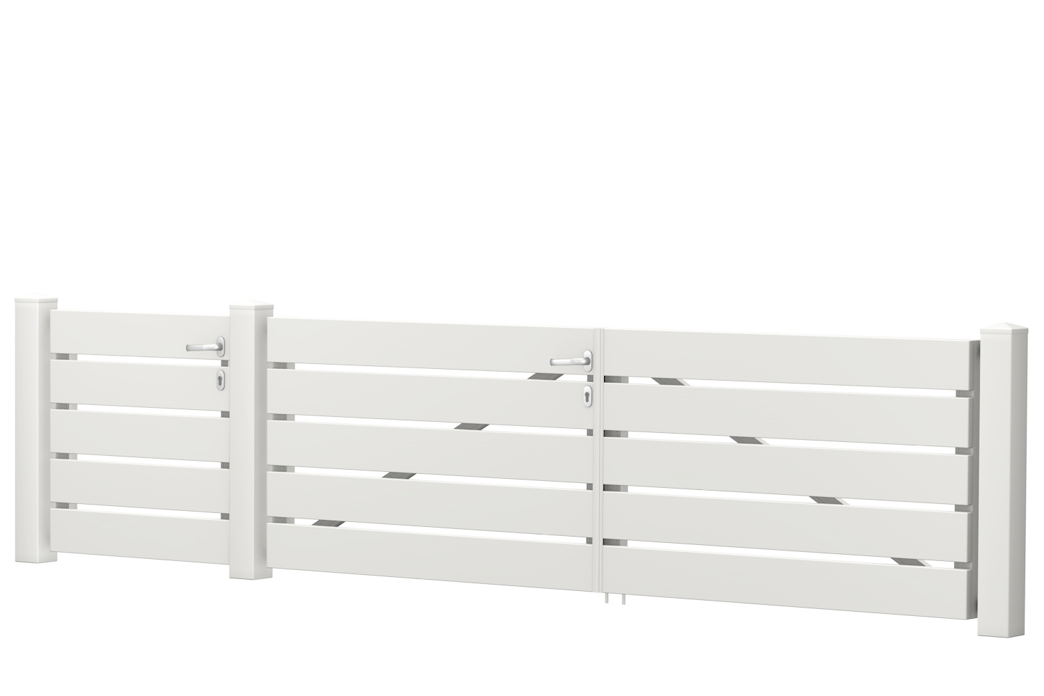 Gartentor_Gerade_PVC-Kunststoff_Weiß