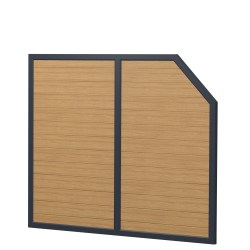 Sichtschutz Element Kunststoff Dicht mit Kämpfer 250cm Bergkiefer Anthrazit
