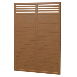 Sichtschutz Element Kunststoff Rhombusgitter mit Kämpfer 200cm Golden Oak