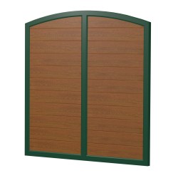 Sichtschutz Element Oberbogen Dicht mit Kämpfer 180cm Golden Oak Grün