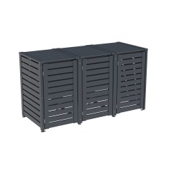 PVC 3er Tonnenboxen aus Kunststoff in Anthrazit